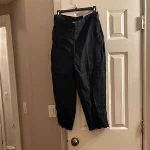 Chico's Black Dress Pants ankle length. Beautiful linen with lace bottom.